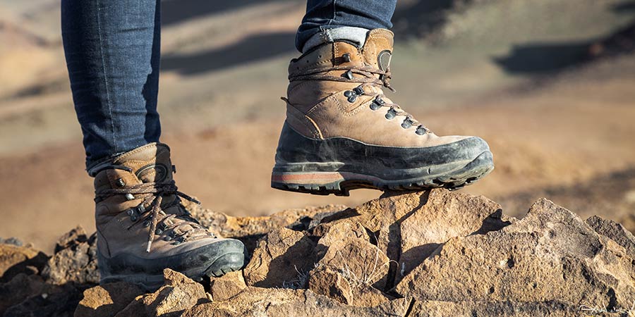 Hiking boots. 
